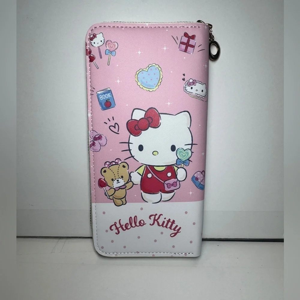 Hello Kitty Pink Wallet NWT Candy Teddy Bear White
